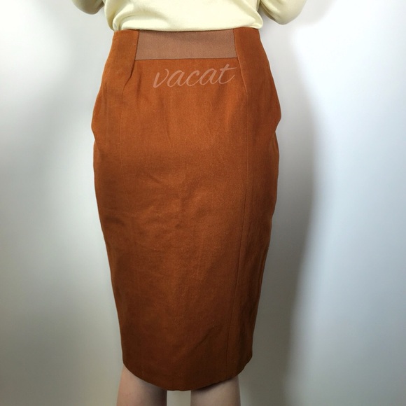Acne Rust Orange Zipper Front Pencil Skirt - Picture 3 of 4